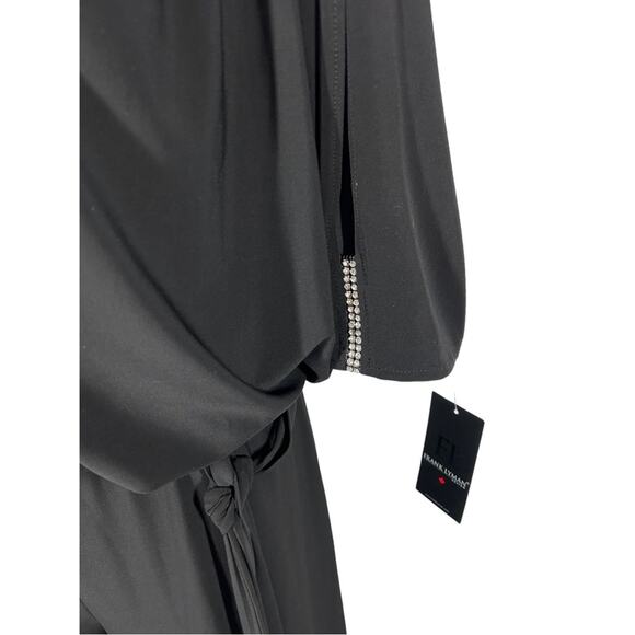 Frank Lyman Design NWT Black Jewel Sleeve Belted Jumpsuit Size 16 - Picture 12 of 16